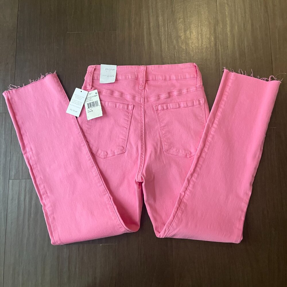 NWT STS Blue Ultra High rise croped Pink jeans 26 - Picture 4 of 10